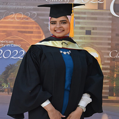 "Portrait of Shimaa Adel from Al Alfi Foundation team."