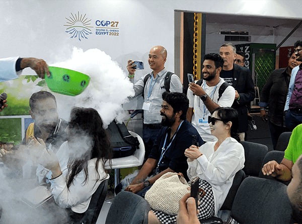 Youth led climate education activity during COP27 highlighting environmental awareness in Egypt